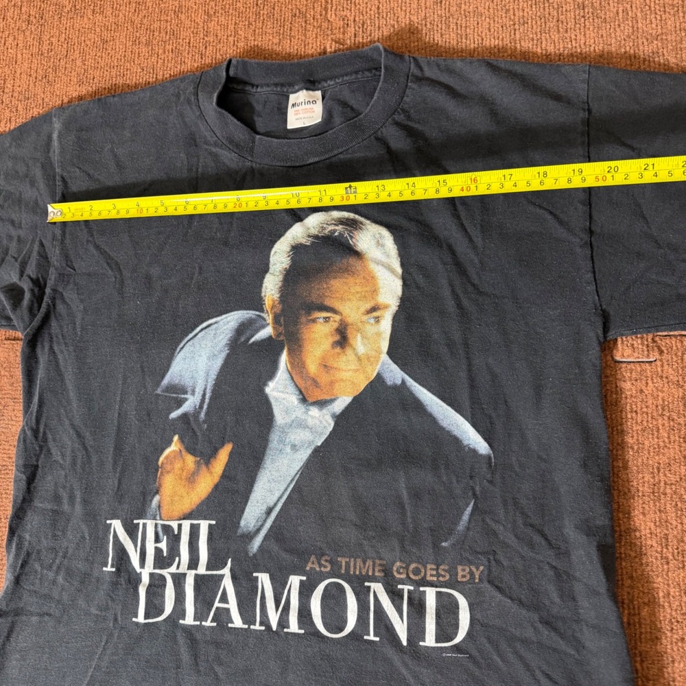 Vintage 1998 Neil Diamond As Time‎ Goes By Tour T-Shirt Mens Large Black Murina - Picture 7 of 9
